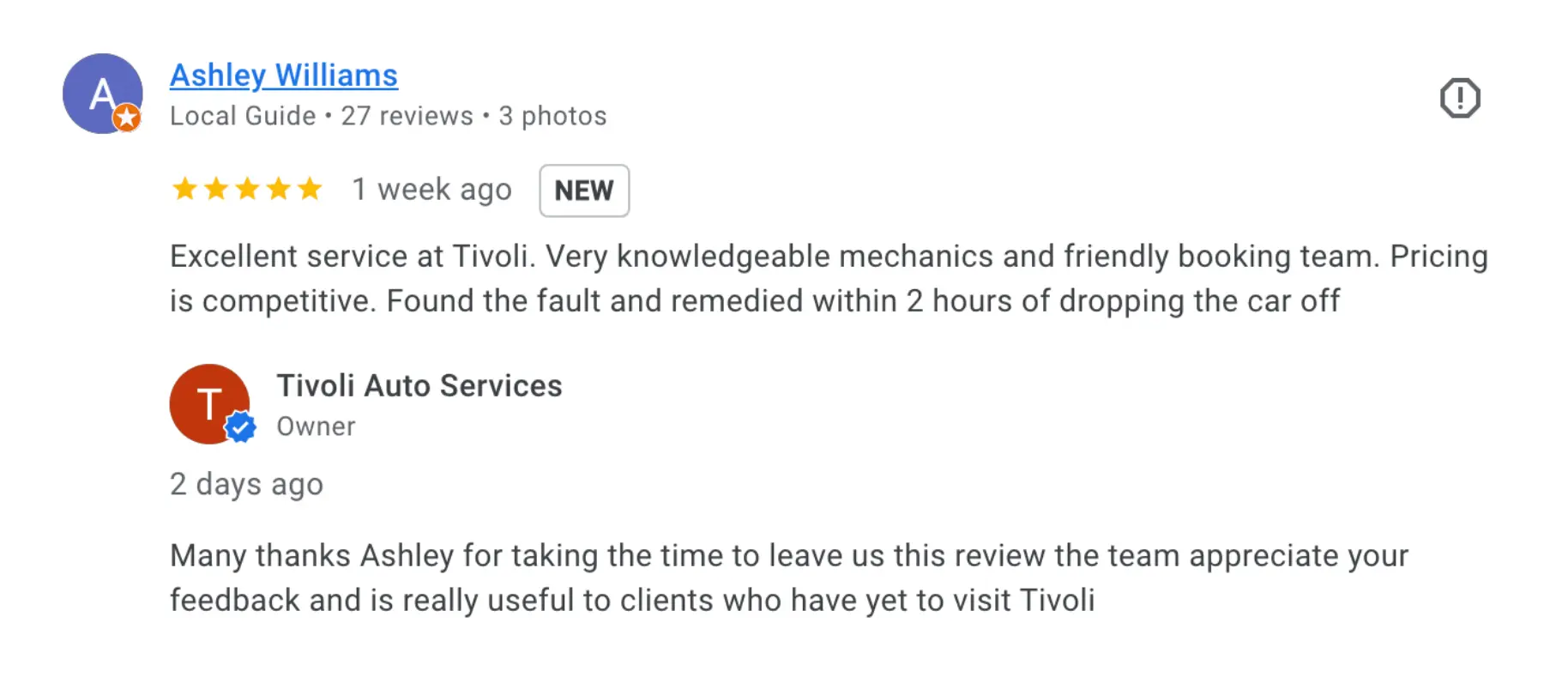 Don’t take our word for it, read our Google Review from Ashley